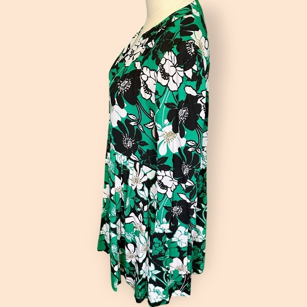 Maeve by Anthropologie ‘Juno’ Printed Dress in Green, Black & White Floral Sz M - Picture 8 of 15